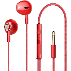 Наушники LENOVO HF140 с микрофоном красный