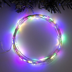 Гирлянда "Нить - Роса" 5 м, лента, свечение мультиколор (на батарейках)