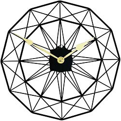 Часы настенные Id Interio, черный матовый 30 см