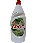Средство для мытья посуды GROG "Яблоко" помпа 0,9л