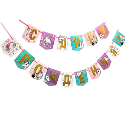 Гирлянда на ленте «С Днем Рождения!», длина 215 см, Минни Маус и Единорог