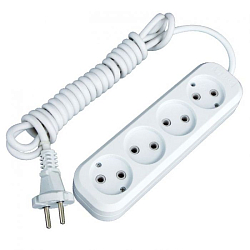 Сетевой удлинитель  3.0м SMARTBUY 4 гнезда б/з ПВС 2х1,0 (SBE-10-4-03-N)