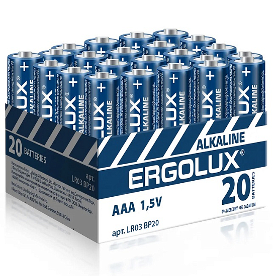 Элемент питания ERGOLUX LR03 BP-20 (480)