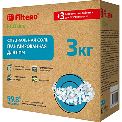 Специальная соль гранулированная д/ПММ FILTERO ECOline 3кг + 3 таб., арт.727
