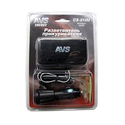 Разветвитель прикуривателя AVS CS212U (2 выхода + USB) 12/24