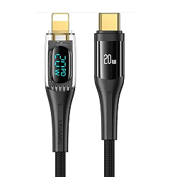 Кабель Lightning <--> Type-C  1.2м USAMS US-SJ588, черный, 20Вт