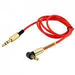 Кабель Jack 3.5 <--> Jack 3.5  1.0м WALKER WCA-710 красный, угловой разъем (в коробке)