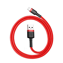 Кабель USB <--> Lightning  1.0м BASEUS Cafule Cable черный с красным (CALKLF-B19)