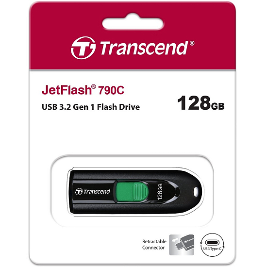 USB 128Gb Transcend  JetFlash 790  чёрный