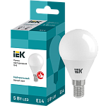 Лампа светодиодная IEK ECO G45 5W/4000К//Е14