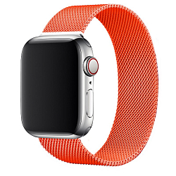 Металлический ремешок ZIBELINO Metal Milanese loop для Apple Watch 42/44mm (оранжевый)