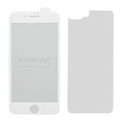 Противоударное стекло 3D ANMAC для iPhone 7/8 Privacy белое с сеточкой (1137246) (+ пленка на заднюю крышку)