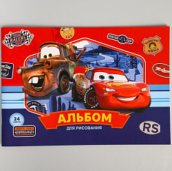 Альбом для рисования А4, 24 л., "Маккуин и Мэтр", Тачки 4979355