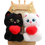 Мягкая игрушка Брелок Кошка с сердечком 2 цвета