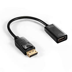 Кабель DisplayPort <--< HDMI  0.2м EXEGATE EX-DPM-HDMIF-0.2 (20M/19F, DP1.2 4K@60Hz)