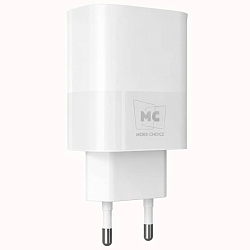 Сетевое ЗУ 1USB/1Type-C 3A MORE CHOICE NC81 White, PD20W