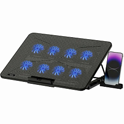 Подставка с воздушным охлаждением для ноутбука 17" RAPOO CF300-BL, черный (13358)