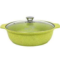 Кастрюля-жаровня 3л KUKMARA ж31tsl, линия "Trendy style" (lime), со стеклянной крышкой