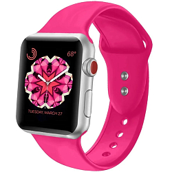 Силиконовый ремешoк NONAME для Apple Watch 38/40mm розовый неон