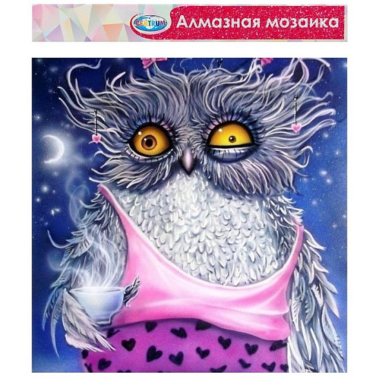 Алмазная мозаика «Сова невыспавшаяся» 40 × 50 см