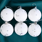 Набор шаров пластик d-4,5 см, 6 шт "Снежная сказка" белый 3570526