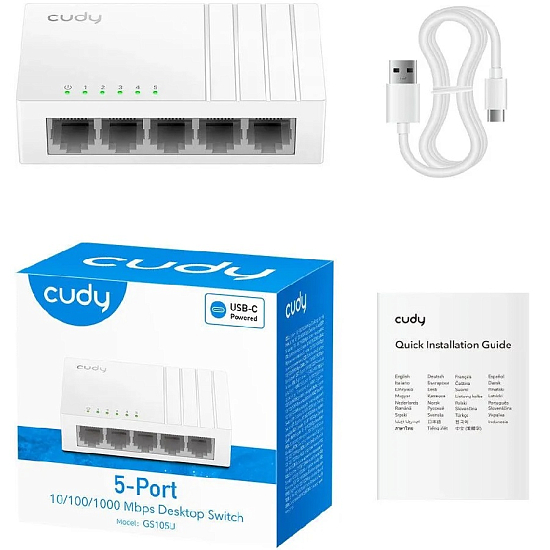 Коммутатор CUDY GS105U, 5 повторв