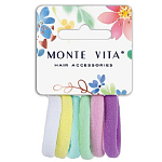 Резинки для волос НАБОР 6 шт, мягкие, средние, пастельные цвета MONTE VITA 457047
