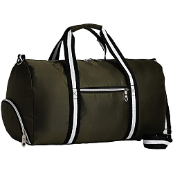 Сумка дорожная на молнии, отдел для обуви, наружный карман, длинный ремень, цвет хаки