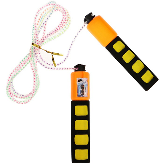 Скакалка спортивная ONLYTOP, 2.7 м, регулируемая, со счётчиком, цвет МИКС