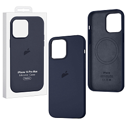 Силиконовый чехол SILICONE CASE для iPhone14 Pro Max Midnight (MagSafe) c LOGO