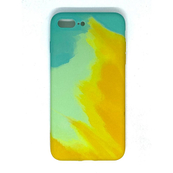 Силиконовый чехол Soft Touch для iPhone 7/8 Plus (оранжево-голубой)