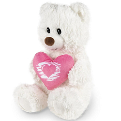 Мягкая игрушка «Мишка белый с сердцем», 30 см