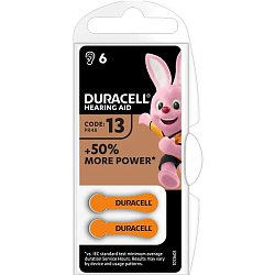 Элемент питания DURACELL ZA13 BL-6 ZincAir