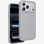 Задняя накладка KEEPHONE LYCUCCI MAGSAFE SILICONE LEATHER CASE для iPhone 17 PRO MAX, SILVER