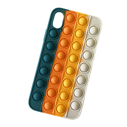 Силиконовый чехол POP IT для iPhone XR, №4, тонкий, непрозрачный, матовый