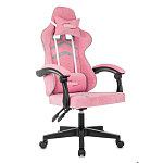 Кресло компьютерное BRABIX Shooter GM-123, 2 подушки, ткань, розовое, velvet LUX 36/light 28, 533213