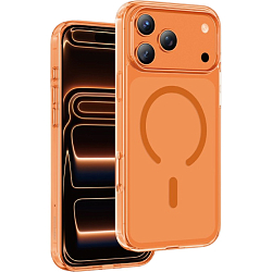 Задняя накладка KEEPHONE GLAZE MagSafe для iPhone 17 Pro Max, оранжевая