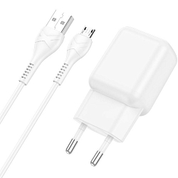 Сетевое ЗУ 1USB 2.1A HOCO C96A, microUSB, белый
