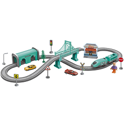 Железная дорога Автоград «Экспресс», 66 деталей, работает от батареек, подходит для деревянных железных дорог 6904735