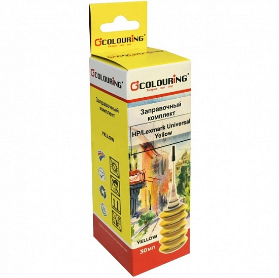 Чернила Colouring для HP/Lexmark Yellow 1*30мл водные