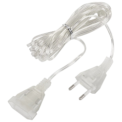 Удлинитель для электрогирлянд 5 м, прозрачный шнур,пакет, 591713