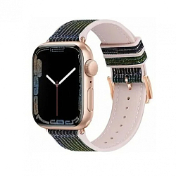 Силиконовый ремешок HOCO WA11 Diamond для APPLE Watch 42/44/45/49mm, чёрный, золотой