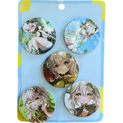 Набор значков 5шт. 45мм "Боги импакта" №9