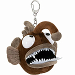 Брелок Мягкая игрушка Рыба Удильщик коричневая 15 см