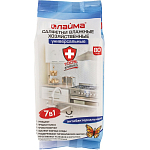 Салфетки влажные хозяйственные LAIMA "УНИВЕРСАЛЬНЫЕ "7 в 1",  антибактериальные, 80 штук, 605659