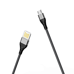 Кабель USB <--> microUSB  1.2м BOROFONE BU11 Tasteful в переплёте, чёрный