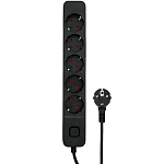 Сетевой фильтр  5.0м ГАРНИЗОН EPS-5-B-5, черный, 5 розеток, 10А, ур.защиты 2+, пакет