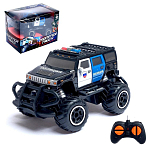 Джип радиоуправляемый «Полиция», работает от батареек, чёрный 5218591