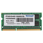 Оперативная память DDR3 4Gb PATRIOT SO-DIMM 1600MHz  PSD34G16002S RTL PC3-12800 CL11  204-pin 1.5В