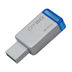 USB 64Gb Kingston Data Traveler 50  металл/синий